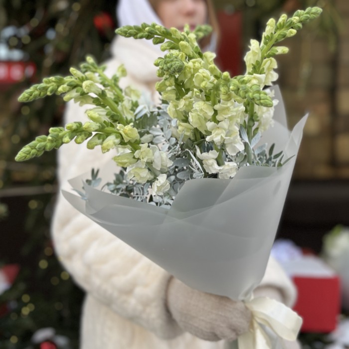 Букет из антиринума с зеленью