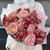Букет пионовидных тюльпанов и роз для Мамы