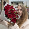 Букет роз и альстромерий Рубиновая свадьба