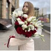 Букет роз и эустом Рубиновая свадьба