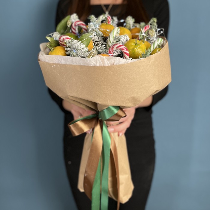 Новогодний букет Сладкая мандаринка