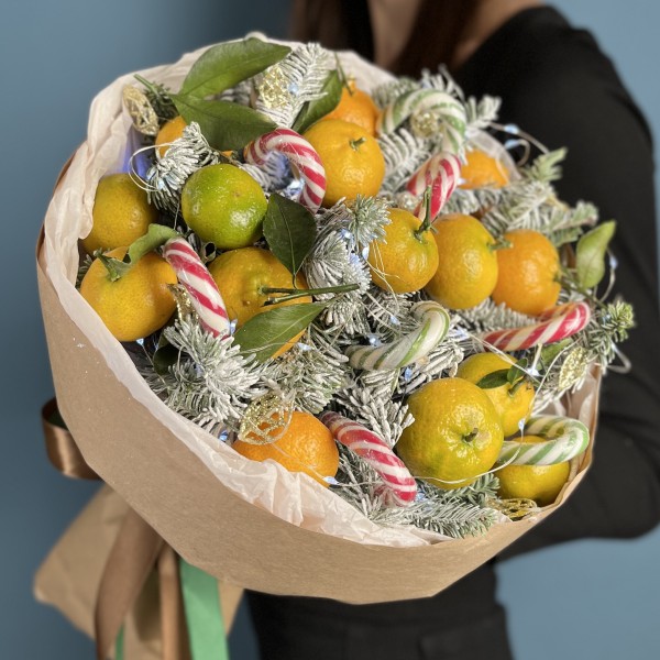 Новогодний букет Сладкая мандаринка