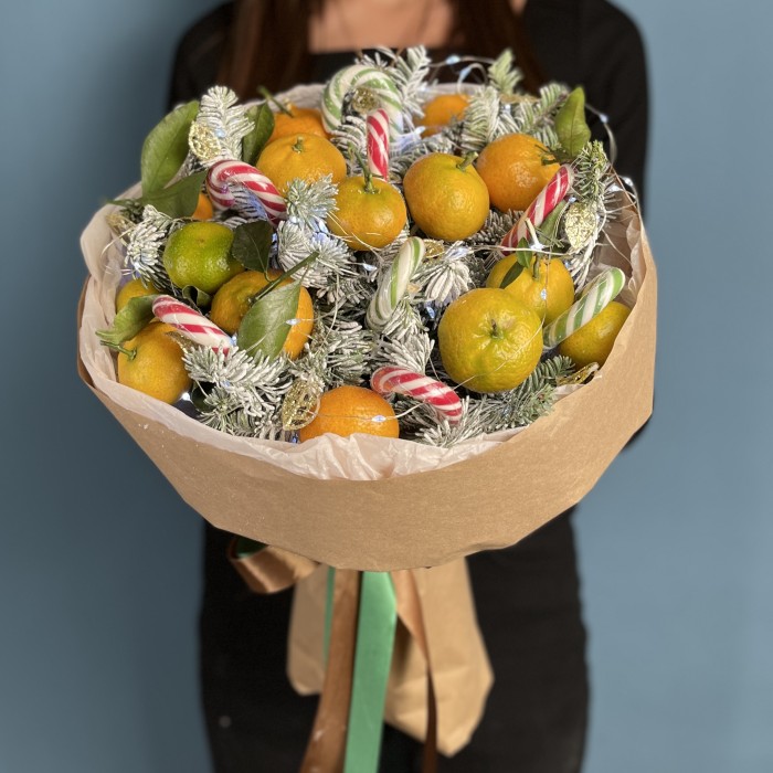 Новогодний букет Сладкая мандаринка