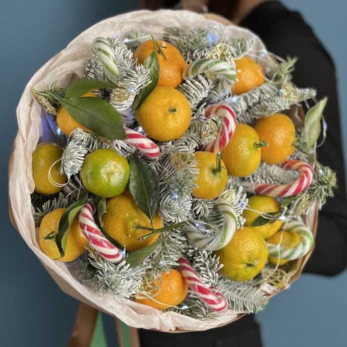Новогодний букет Сладкая мандаринка