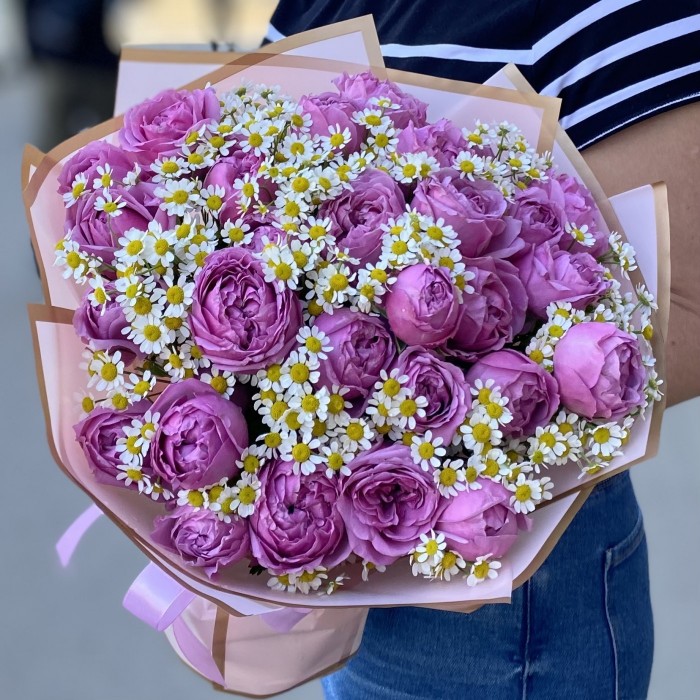 Букет Мисти Баблс с ромашками