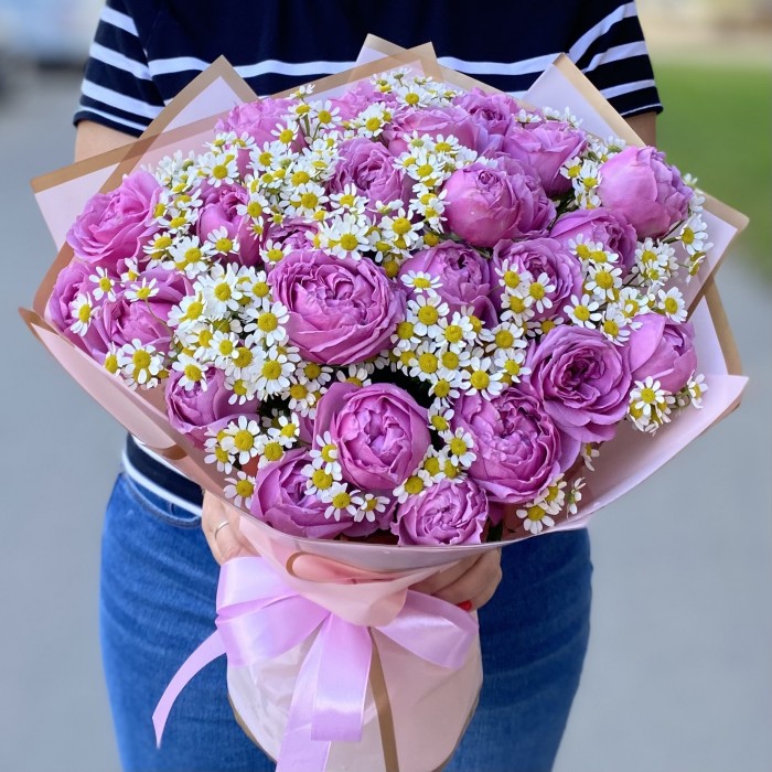 Букет Мисти Баблс с ромашками