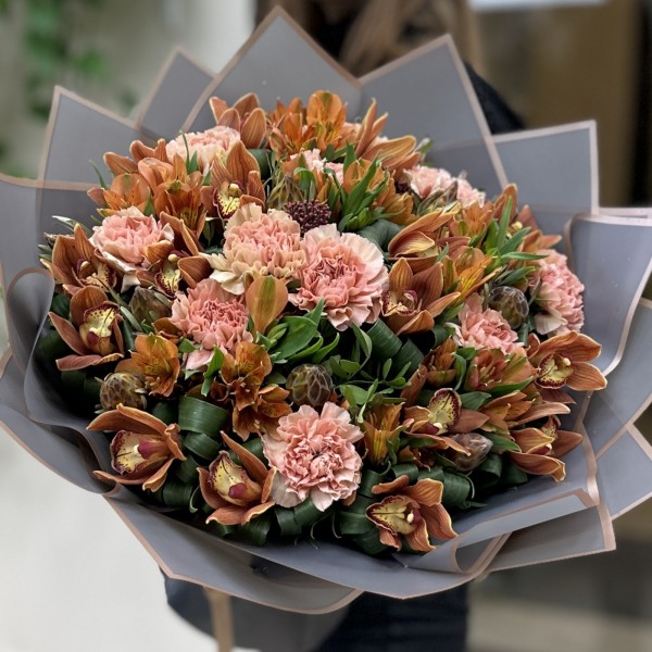 Букет Шоколадное Удовольствие с орхидеей