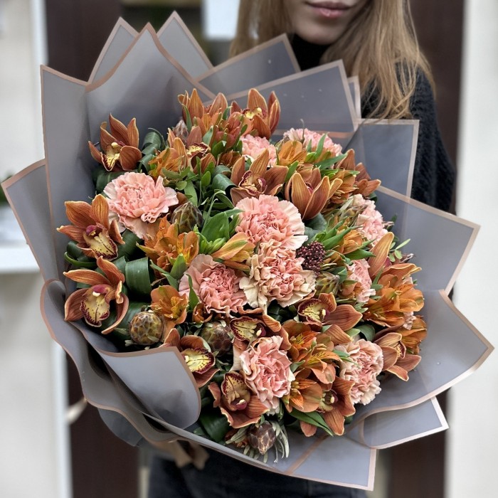 Букет Шоколадное Удовольствие с орхидеей