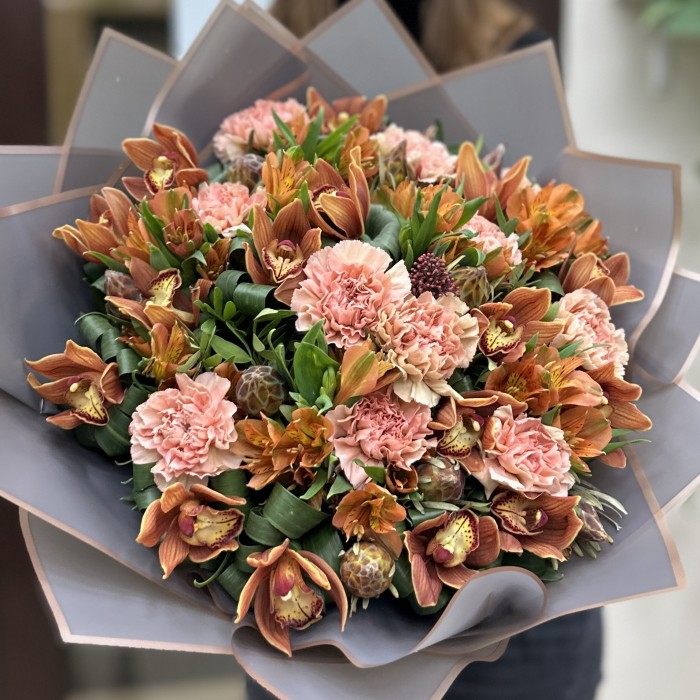 Букет Шоколадное Удовольствие с орхидеей