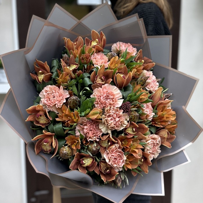 Букет Шоколадное Удовольствие с орхидеей