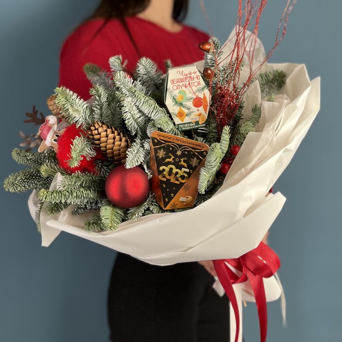 Новогодний букет с предсказаниями