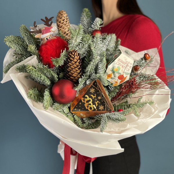 Новогодний букет с предсказаниями