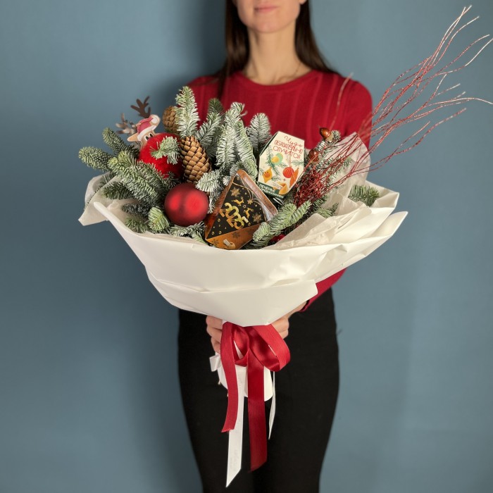 Новогодний букет с предсказаниями