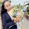 Букет Свежий бриз с ромашками и розами