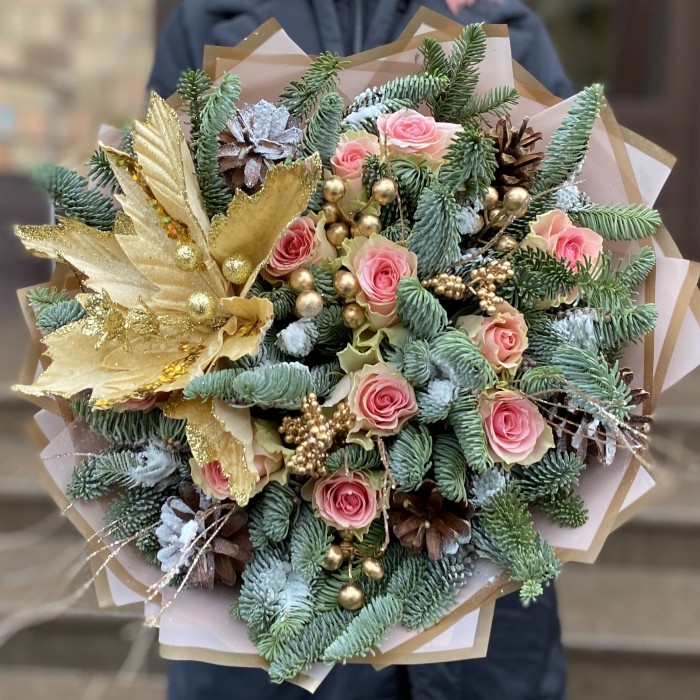 Букет Волшебное Мгновение с нобилисом и розами