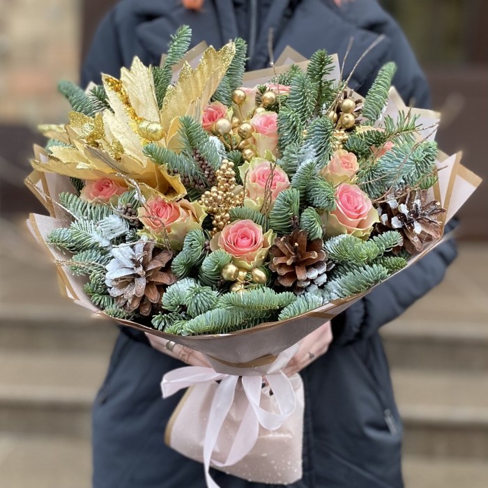 Букет Волшебное Мгновение с нобилисом и розами