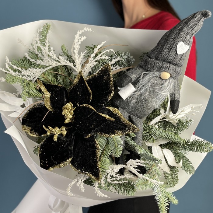 Новогодний букет Домовенок Кузя