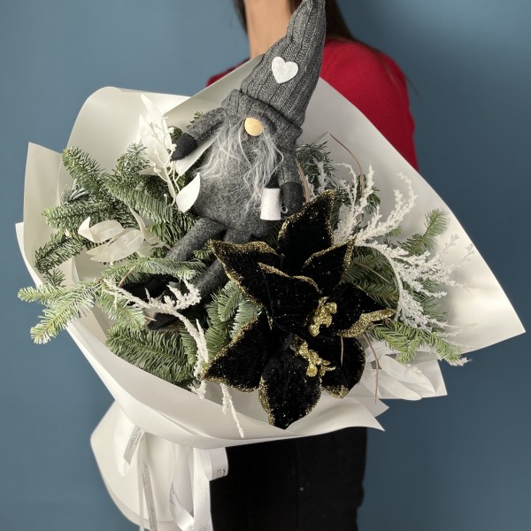 Новогодний букет Домовенок Кузя