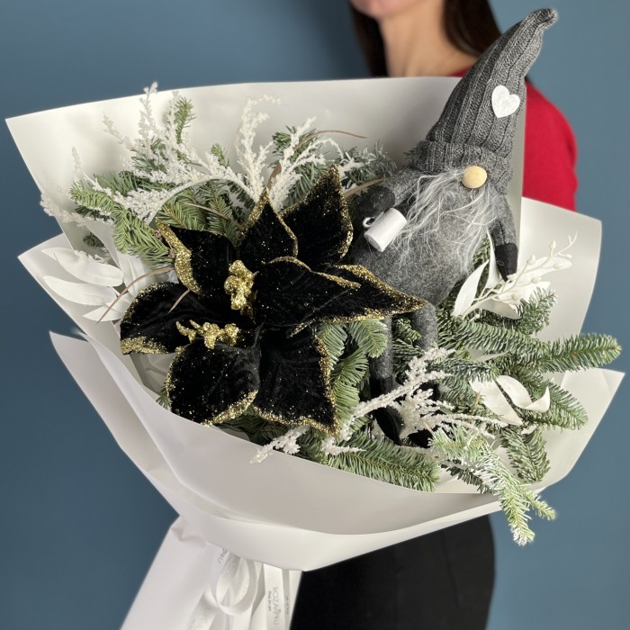 Новогодний букет Домовенок Кузя