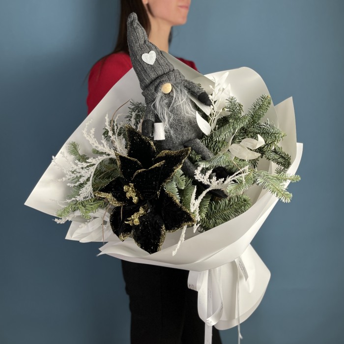Новогодний букет Домовенок Кузя