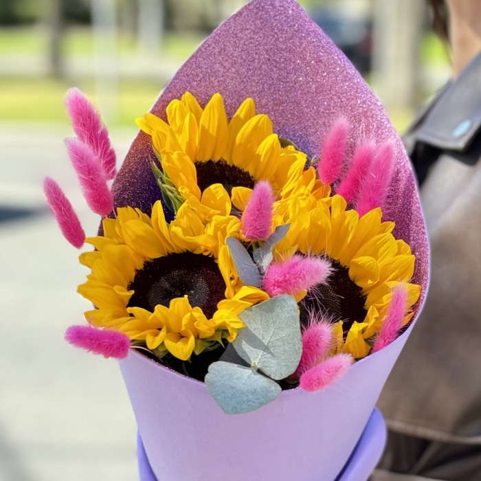 Букет для мальчика и девочки Подсолнухи