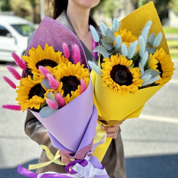 Букет для мальчика и девочки Подсолнухи