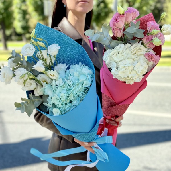 Букет для мальчика и девочки с гортензией