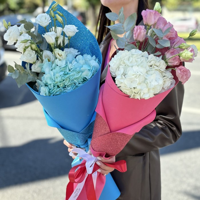 Букет для мальчика и девочки с гортензией