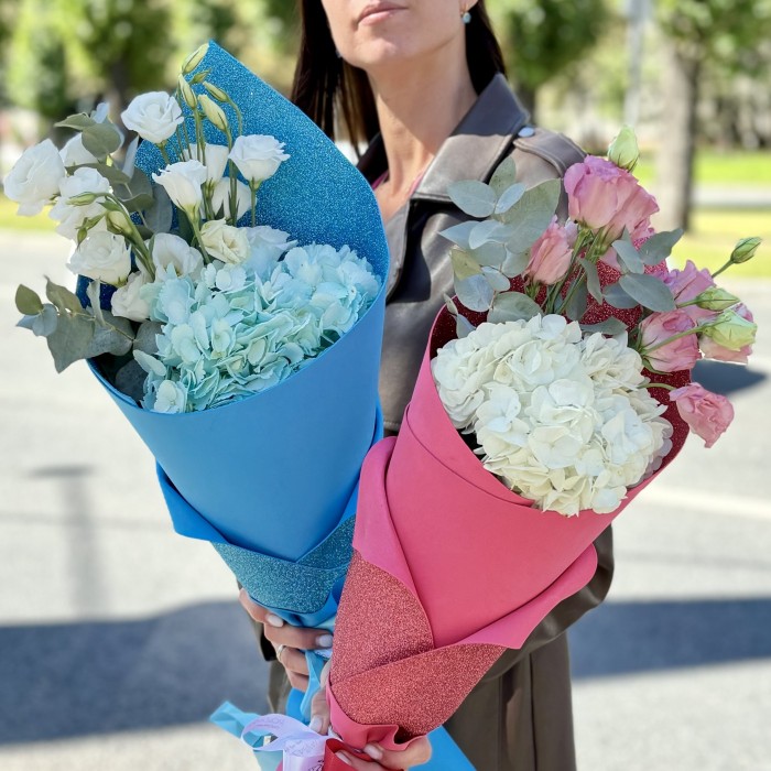 Букет для мальчика и девочки с гортензией