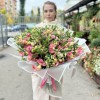 Букет из 101 розовой эустомы