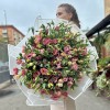 Букет из 101 розовой эустомы