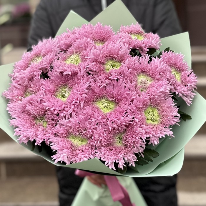 Букет из 15 розовых хризантем Этруско