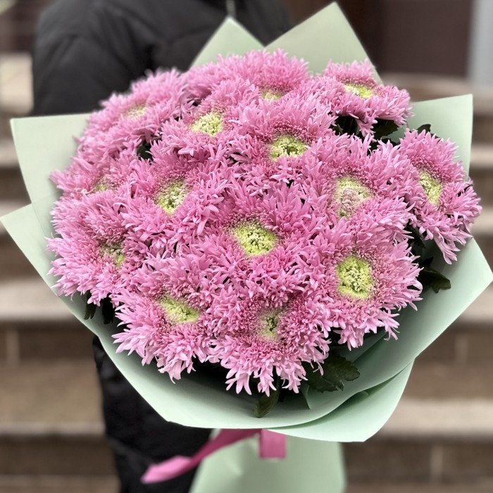 Букет из 15 розовых хризантем Этруско