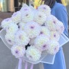 Букет из 21 бело-сиреневой георгины