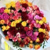 Букет из 25 кустовых и пионовидных роз mix