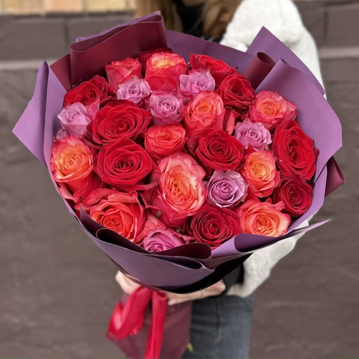Букет из 27 роз Осенние Краски