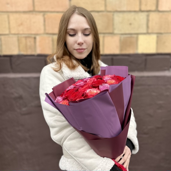 Букет из 27 роз Осенние Краски