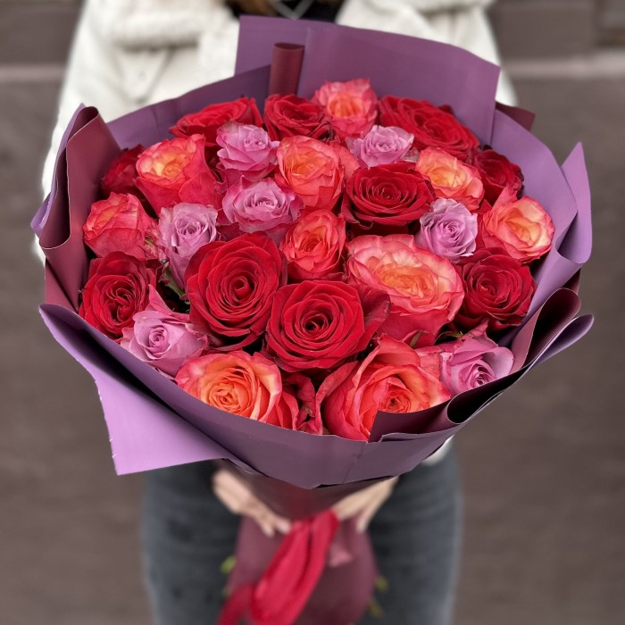 Букет из 27 роз Осенние Краски