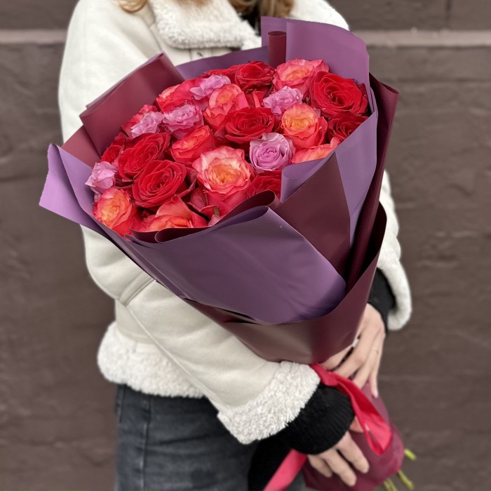 Букет из 27 роз Осенние Краски