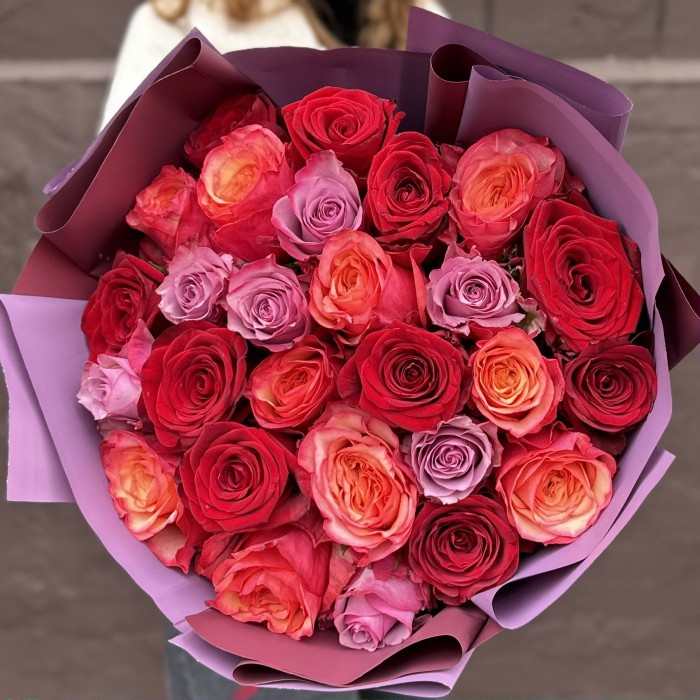 Букет из 27 роз Осенние Краски