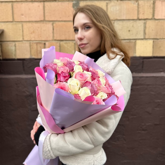 Букет из 29 роз Нежный Микс