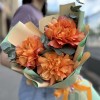 Букет из 3 пышных роз Фри Спирит с эвкалиптом 50 см