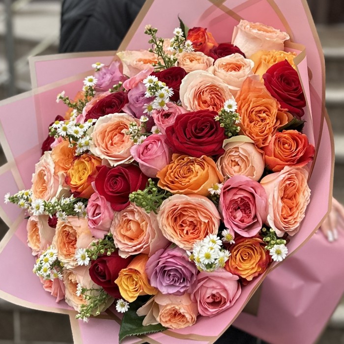 Букет из 51 розы Цветные сны