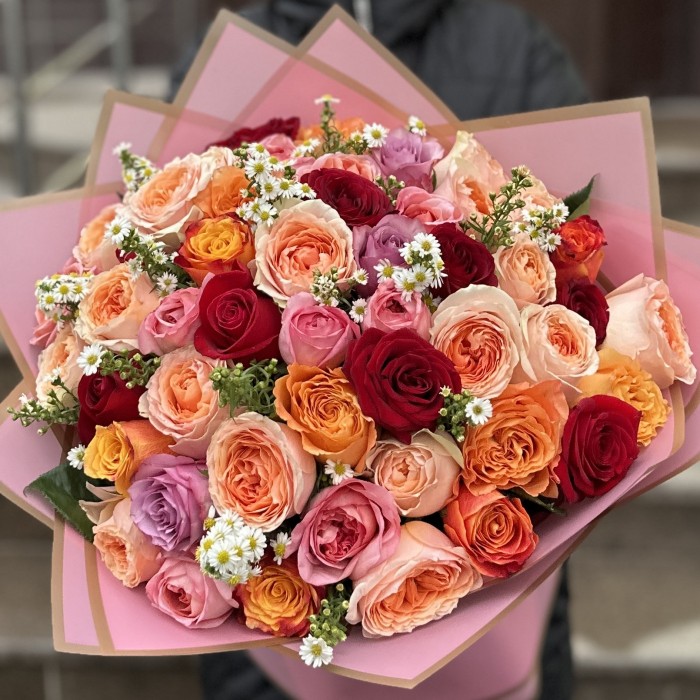Букет из 51 розы Цветные сны