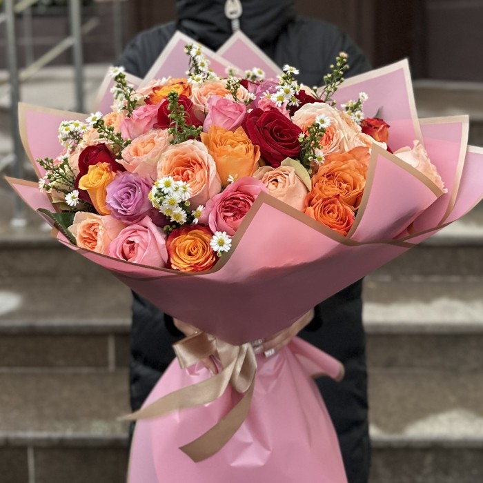 Букет из 51 розы Цветные сны