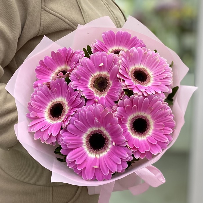 Букет из 7 розовых гербер