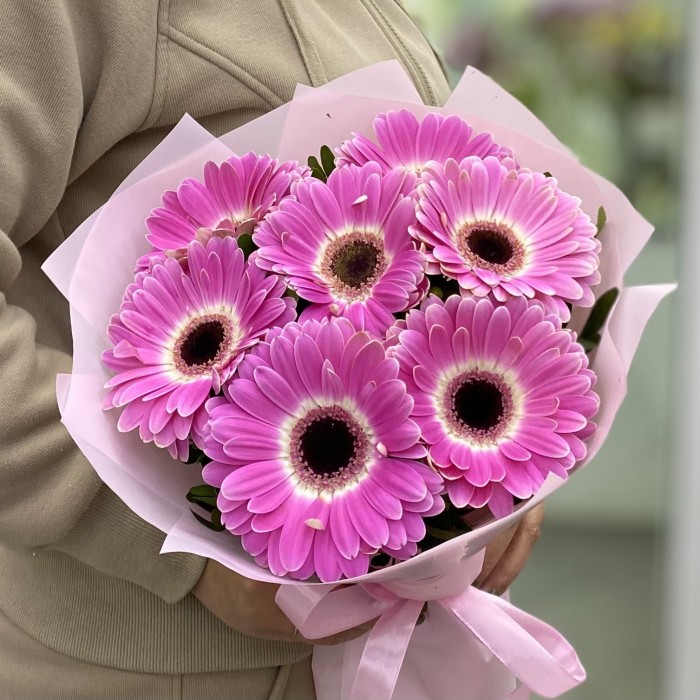 Букет из 7 розовых гербер