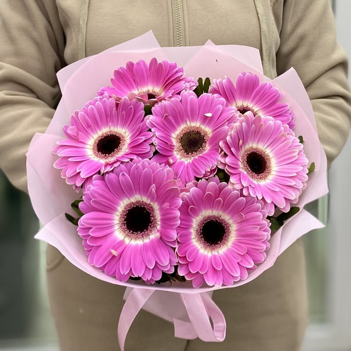 Букет из 7 розовых гербер