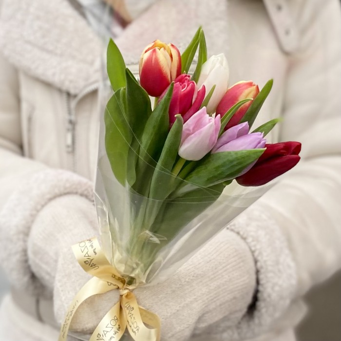 Букет из 7 тюльпанов микс