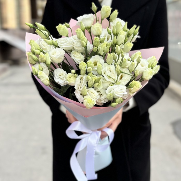 Букет из 9 белых эустом